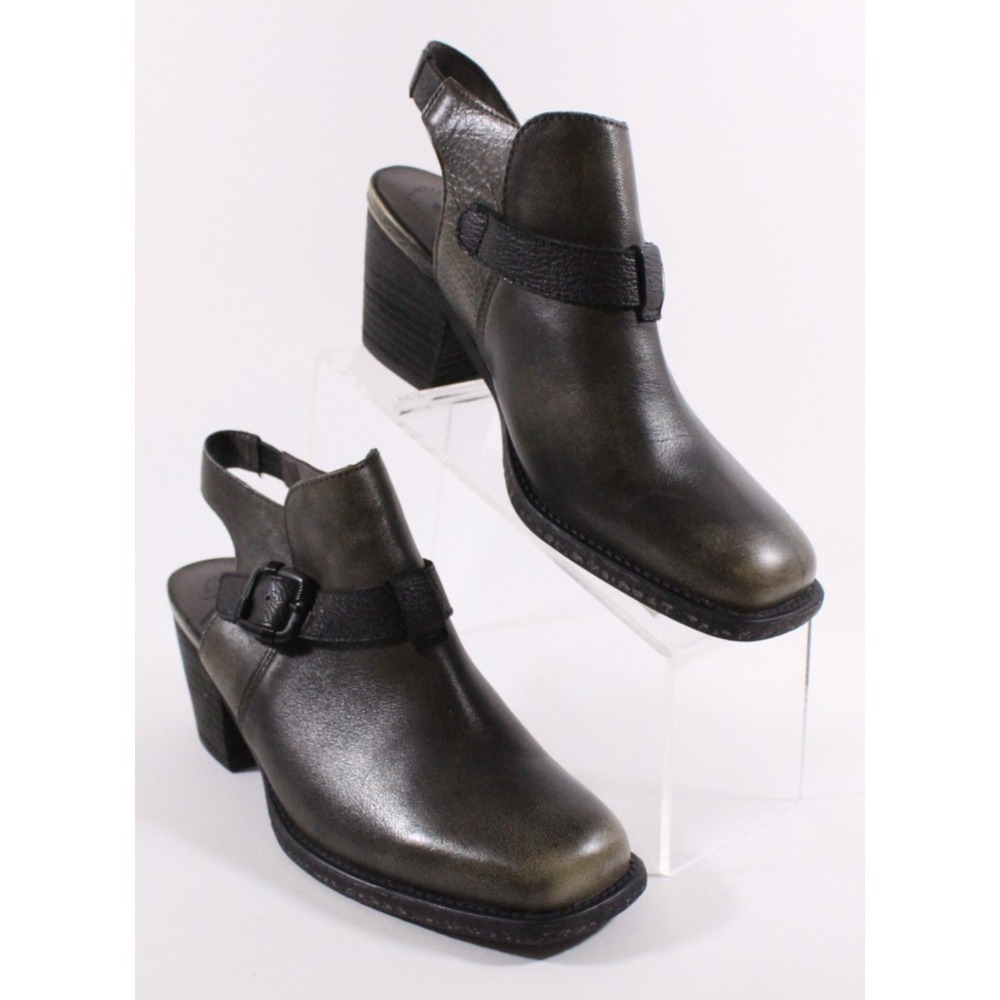 OTBT Shoes Womens Size 8.5M Des Peres Distressed Beige Leather Buckle Ankle Boot